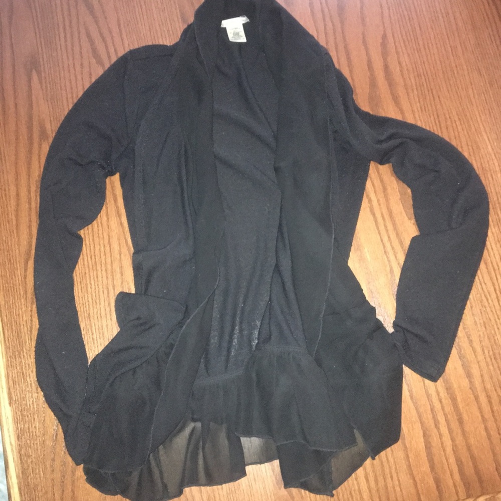 Black Ruffle Hem sweater